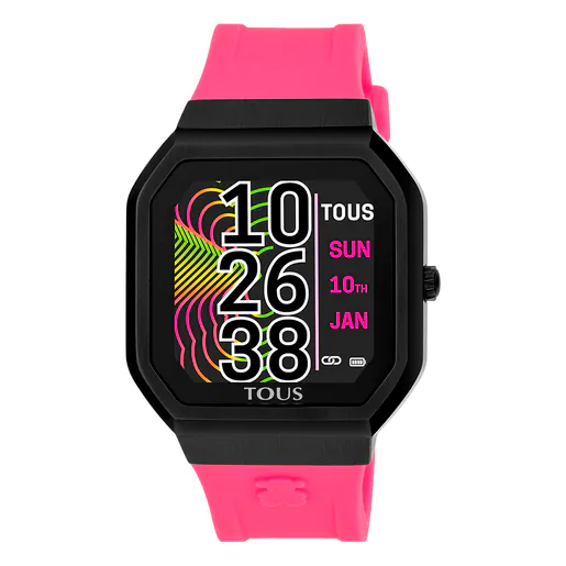 Reloj smartwatch con correa de silicona rosa D-Connect
